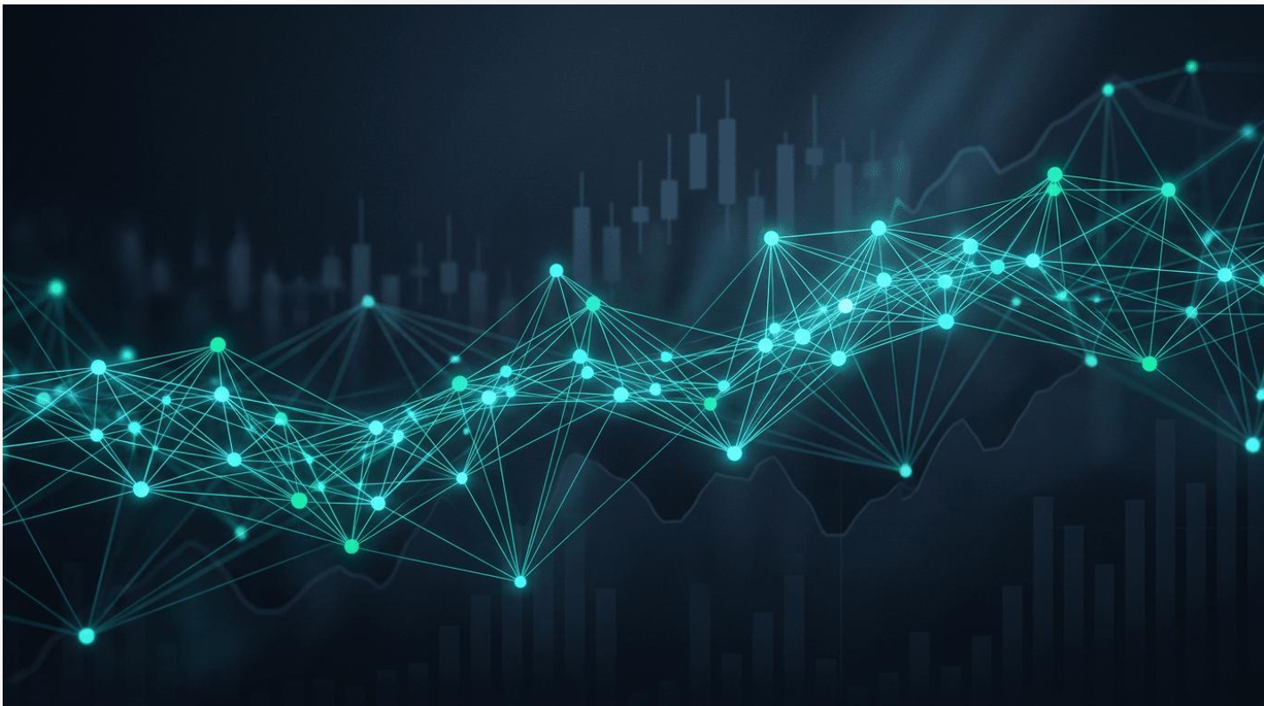 Connected financial transaction network illustrating the complexity of financial crime challenges